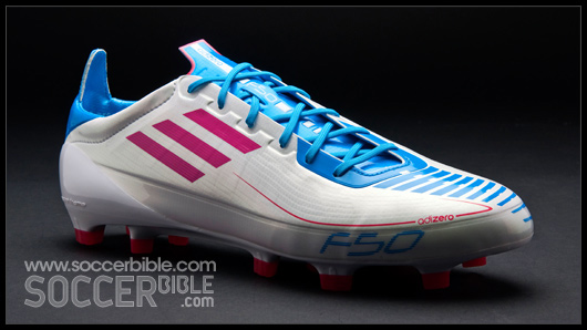 adidas f50 adizero football boots white/pink/cyan