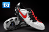 Nike T90 Laser III K Football Boots - White/Challenge Red/Black