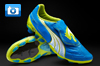 Puma V1.11 K Leather Football Boots C Blue/White/Lime