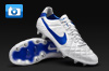 Nike Tiempo Legend IV Football Boots - White/Blue/Silver