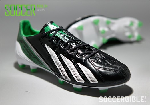 adidas adizero F50 Leather Football Boots - Black/White/Green - Football Boots