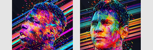 Alessandro Pautasso illustrates Messi and Pogba : Art and Illustration : Soccer Bible