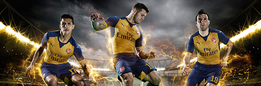 Arsenal Away 15/16 by PUMA : Football Apparel : Soccer Bible