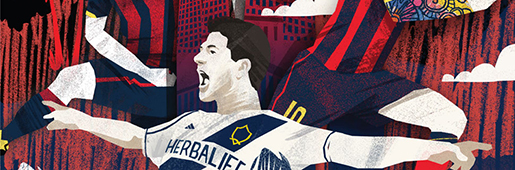 LA Galaxy v FC Barcelona | Match Day Poster x Noah MacMillan : Art and Illustration : Soccer Bible