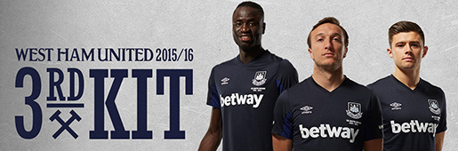 West Ham 15/16 Third Kit by Umbro : Football Apparel : Soccer Bible