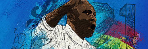 Tony Yeboah - The Square Ball | Rhys Lowry : Art and Illustration : Soccer Bible