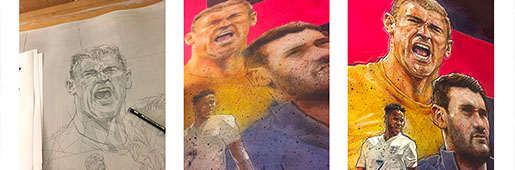 Dave Merrell | England v France Programme Cover : Art and Illustration : Soccer Bible